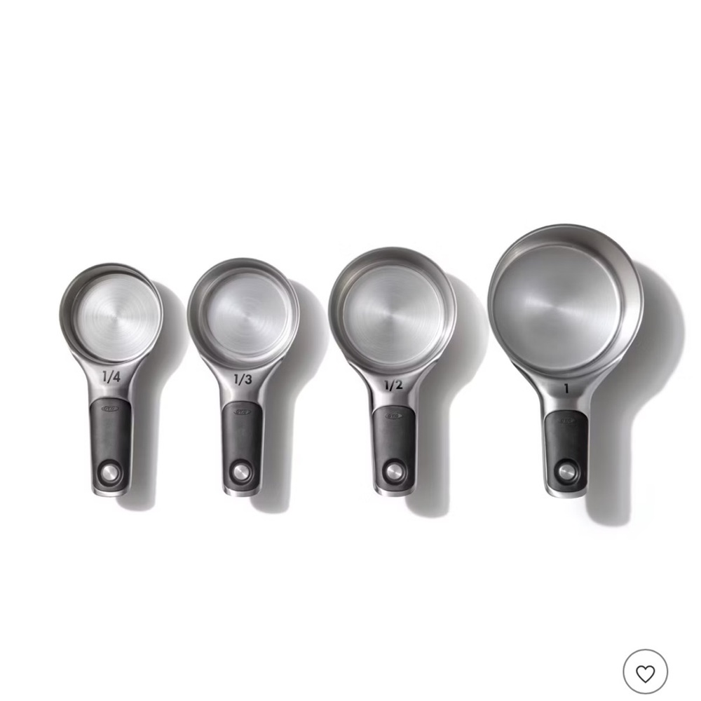 OXO 4pc Stainless Steel Magnetic Measuring Cups Set Black - Picture 2 of 5